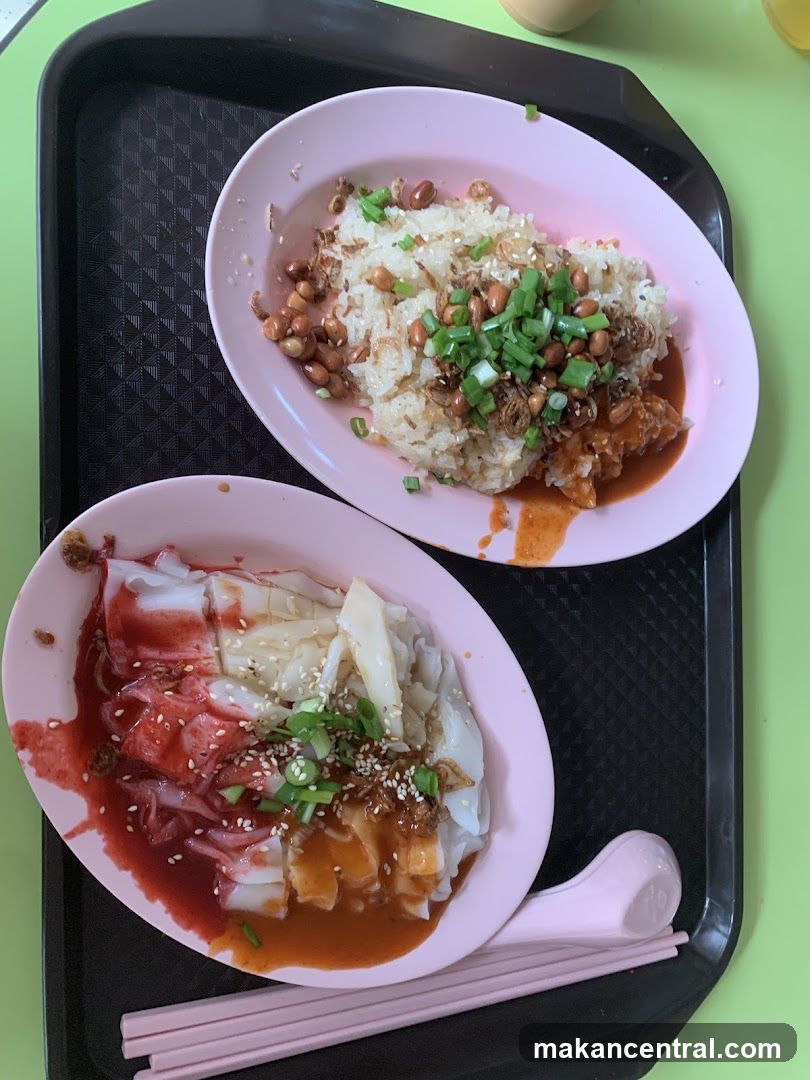 Two Plates of Food on a Tray