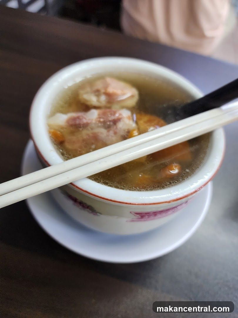 Soup with Meatballs and Chopsticks