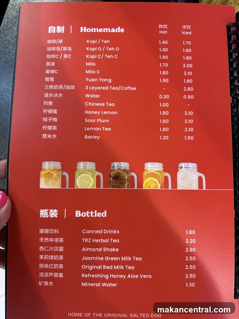 Homemade and Bottled Drinks Menu