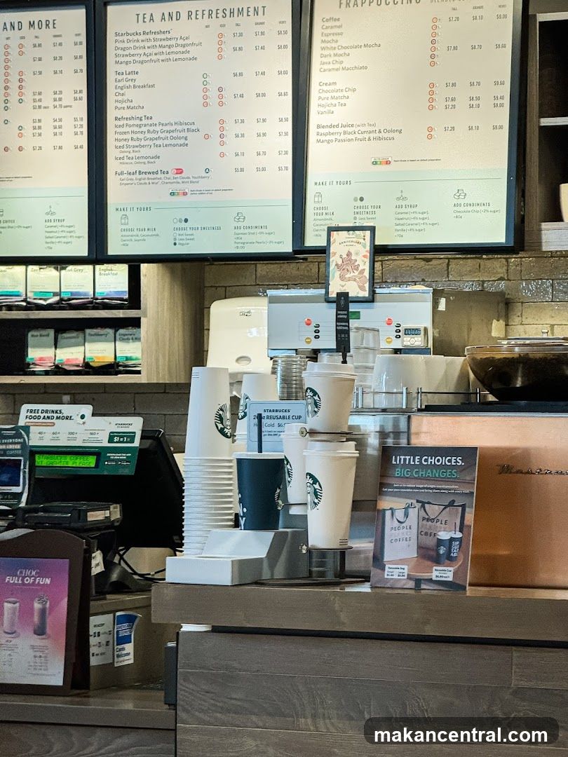 Starbucks Menu and Counter