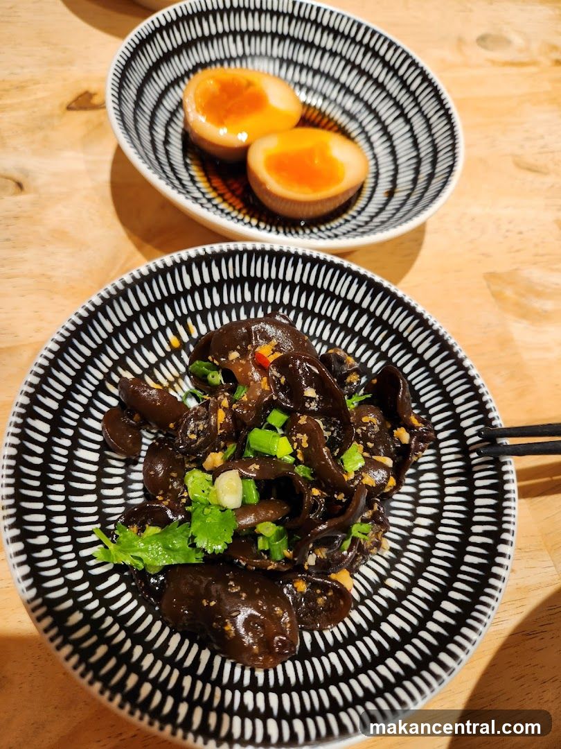 Wood Ear Mushroom Salad and Marinated Eggs