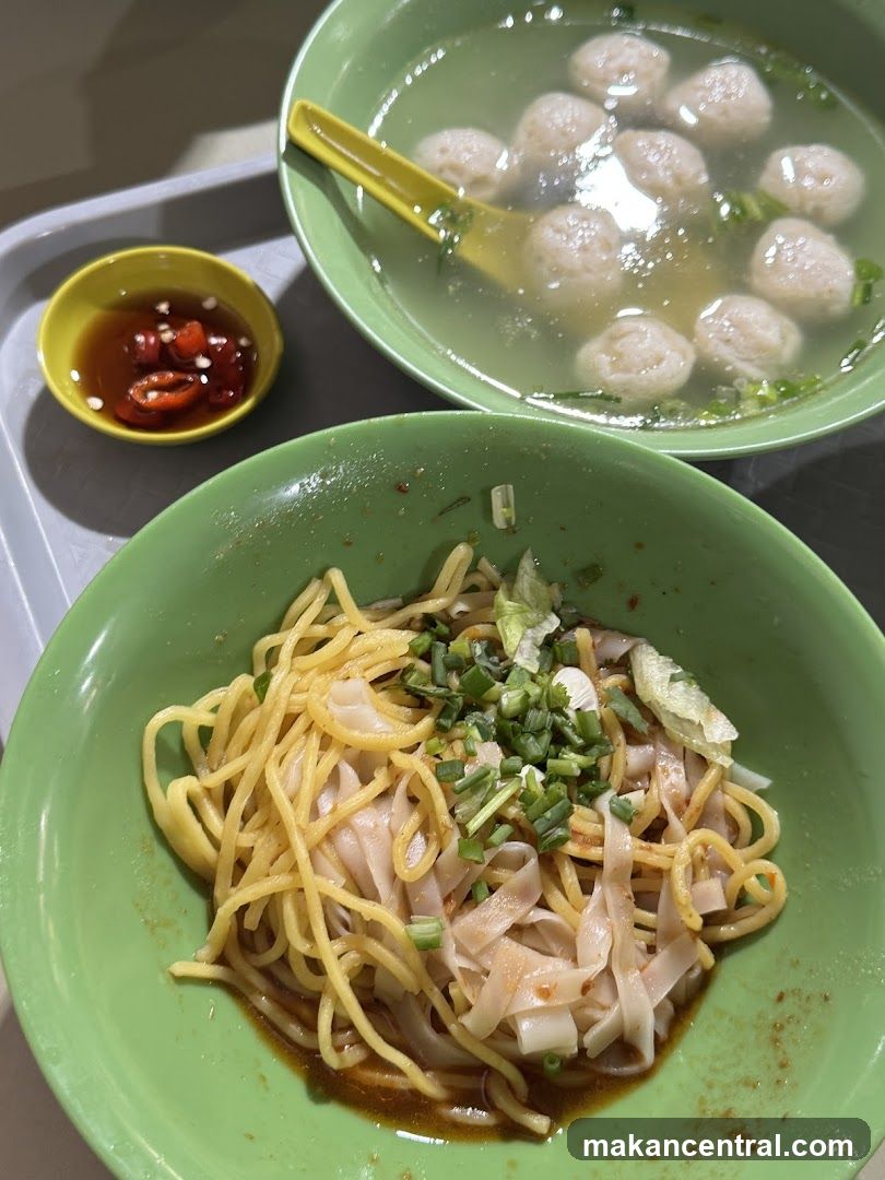Noodles and Meatball Soup