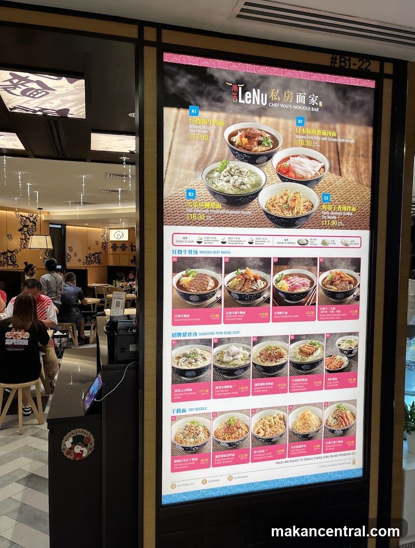 LeNu Chef Wai's Noodle Bar Menu