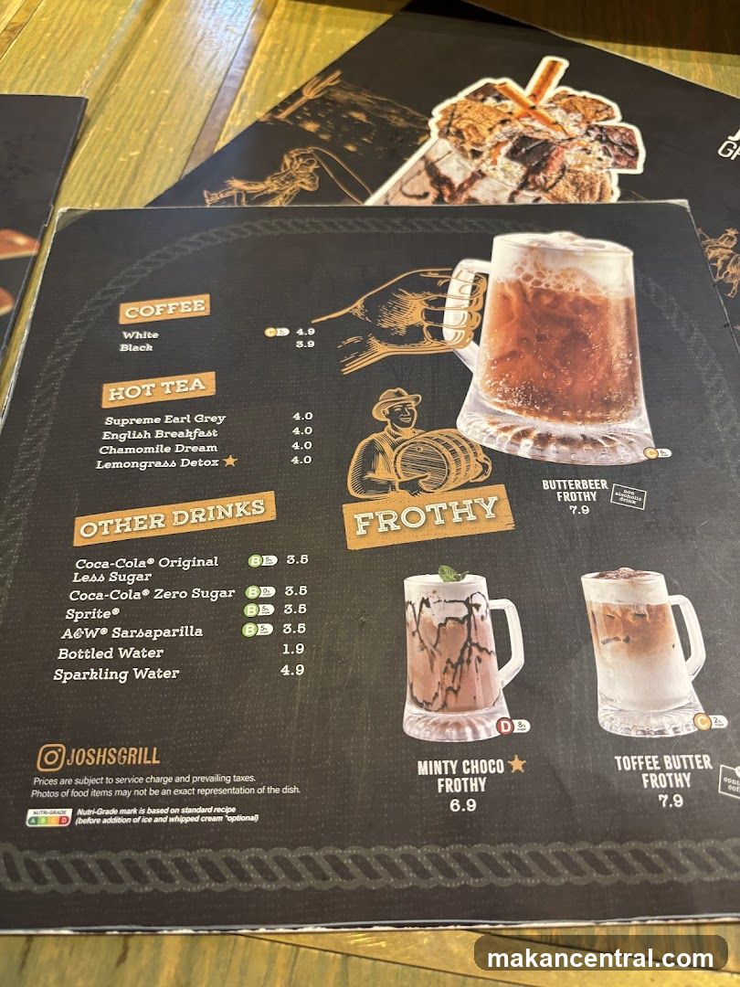 Josh's Grill Menu
