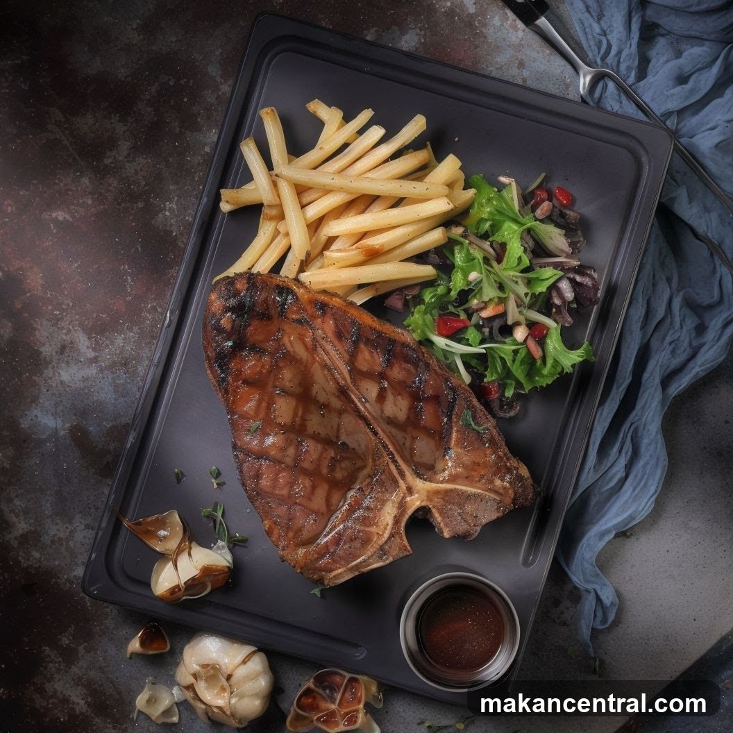 T-Bone Steak with Fries and Salad