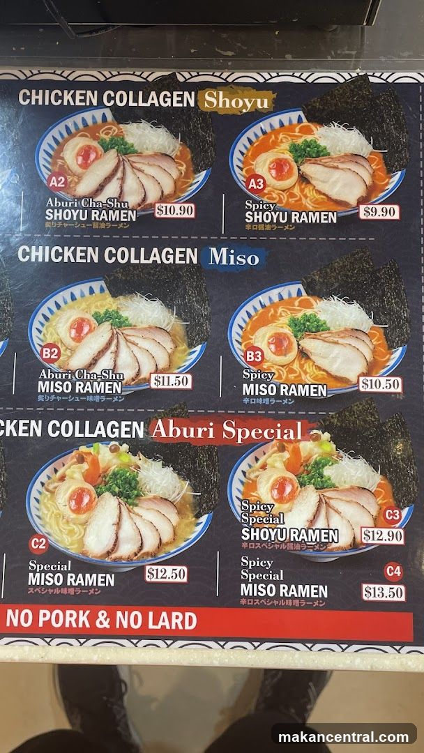 Chicken Collagen Ramen Menu
