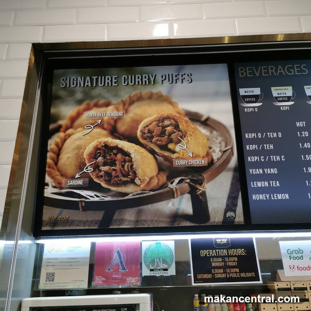 Signature Curry Puffs and Beverages Menu