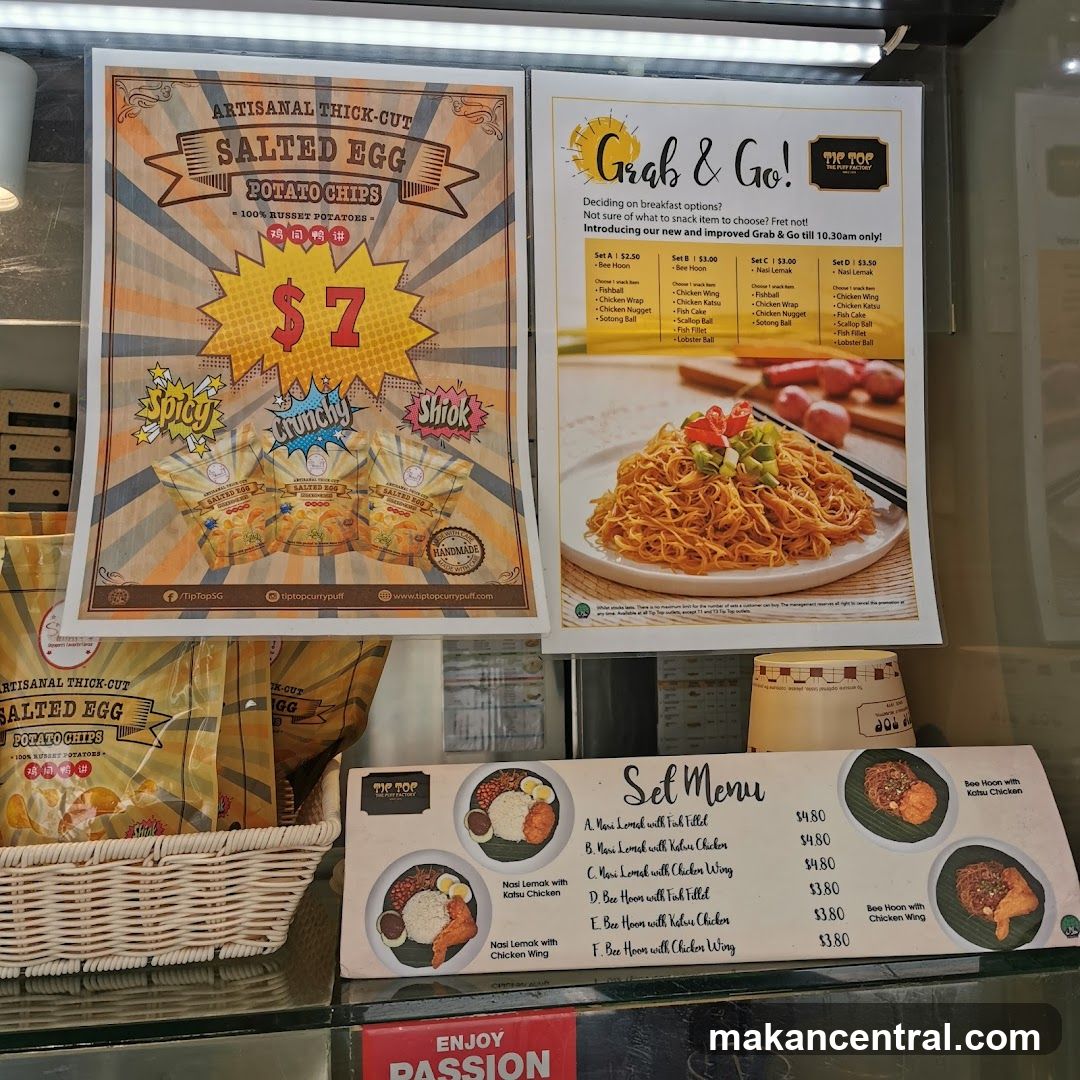 Salted Egg Potato Chips and Grab & Go Menu