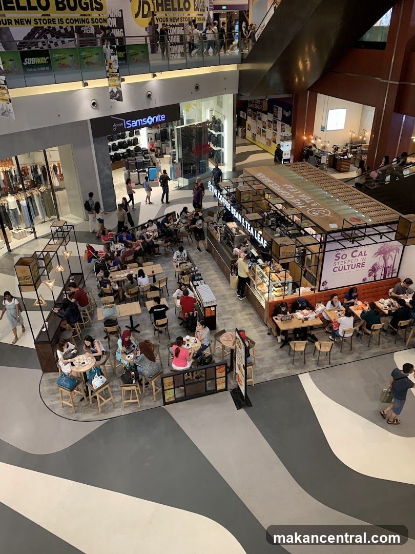 Mall Interior with Coffee Shop and Stores