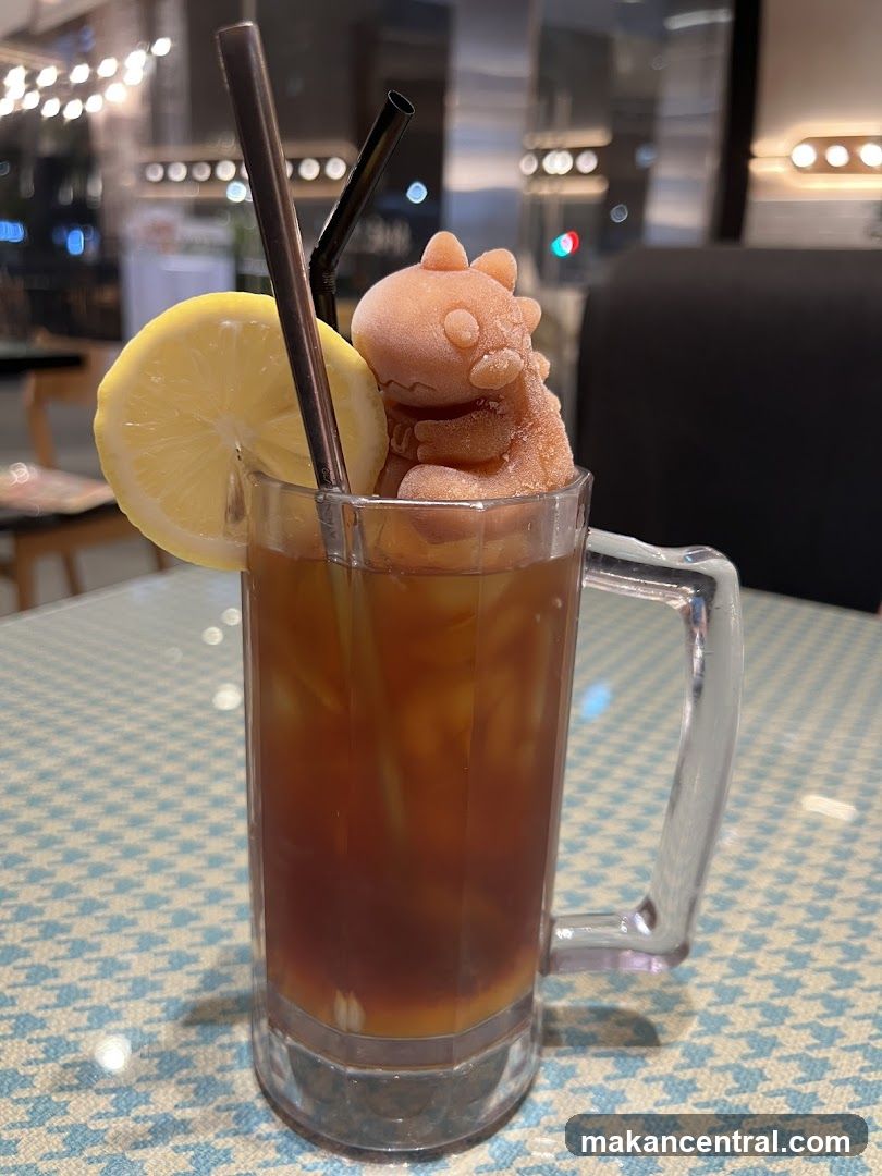 Iced Tea with Dinosaur Ice Cube