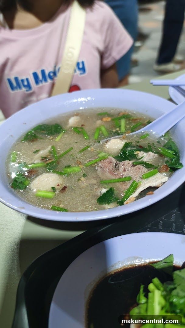 Bowl of Soup with Meatballs and Greens
