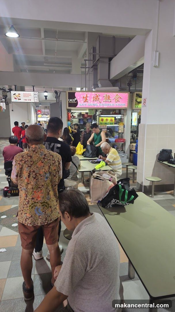 Food stall with customers
