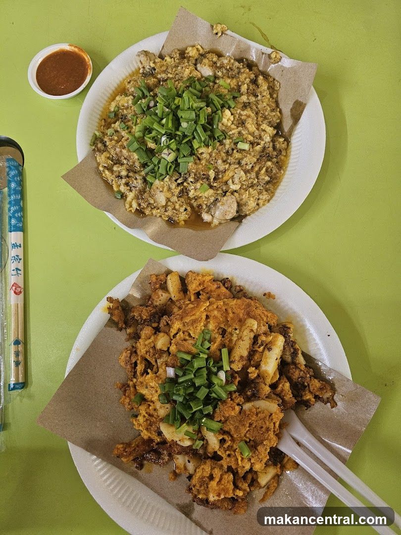 Oyster Omelette and Carrot Cake