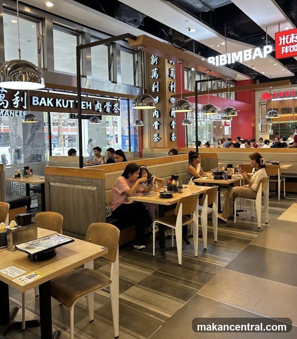 Restaurant Interior with Bibimbap and Bak Kut Teh Signs