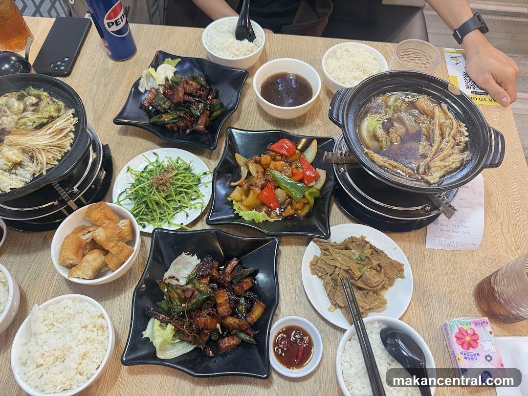 Table with various dishes