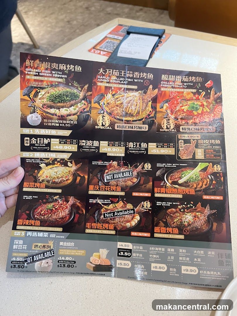 Grilled Fish Menu