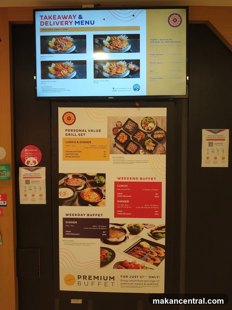 Seoul Garden Menu Display