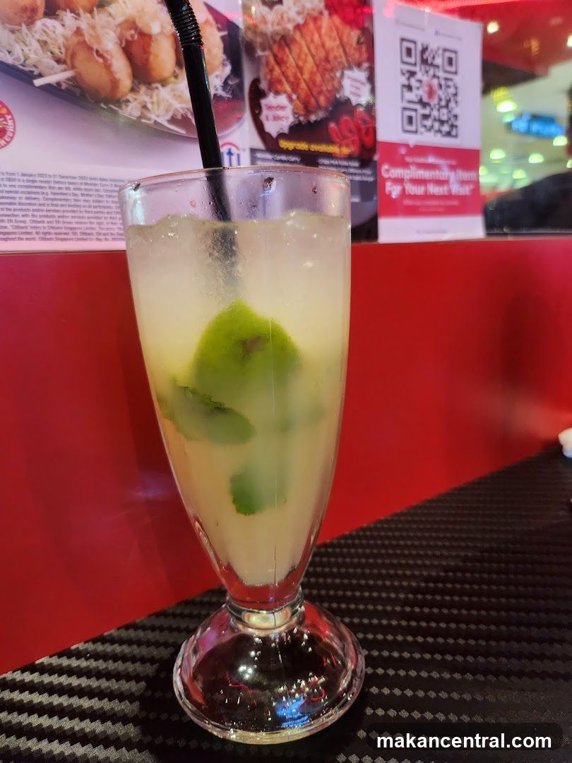 Drink with Menu in Background