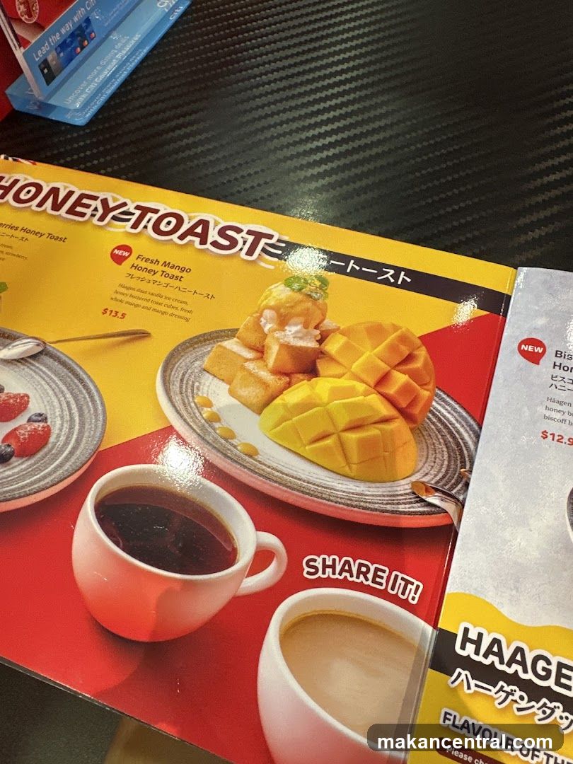Honey Toast Menu