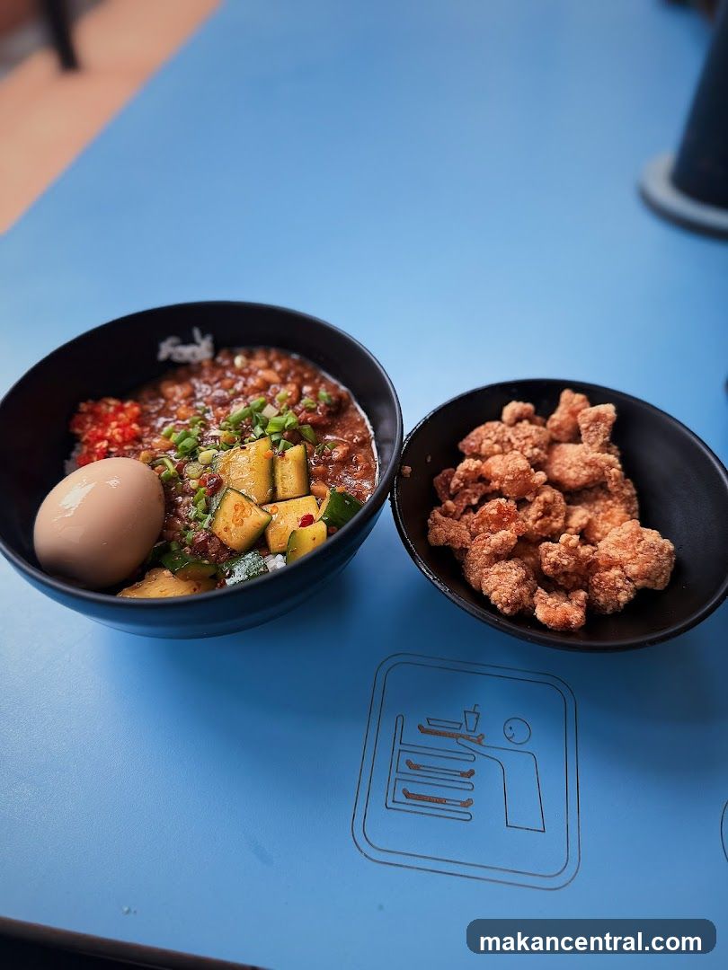 Food on a blue table