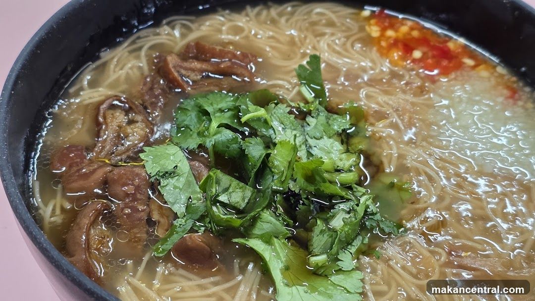 Noodle Soup with Meat and Cilantro