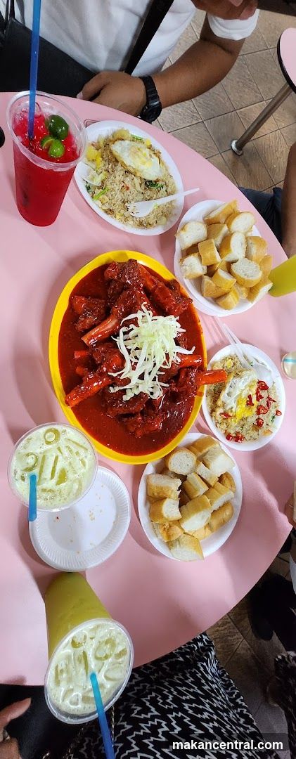 Table with food and drinks