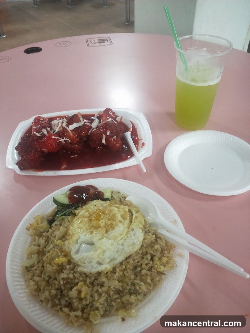 Fried Rice with Egg and Sweet and Sour Chicken