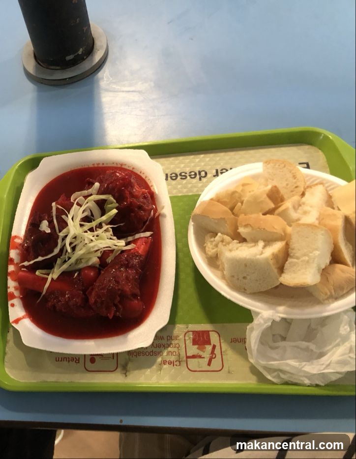 Food Tray with Meat and Bread