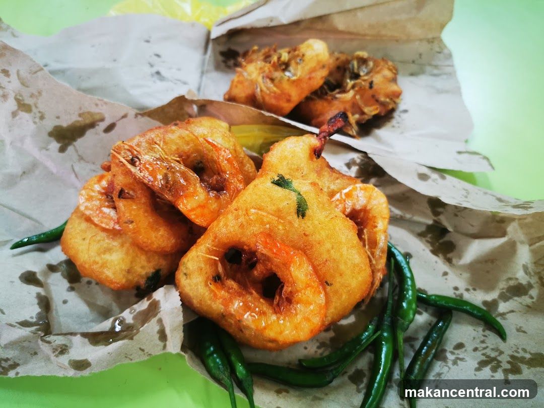 Fried Prawn Fritters with Green Chilies