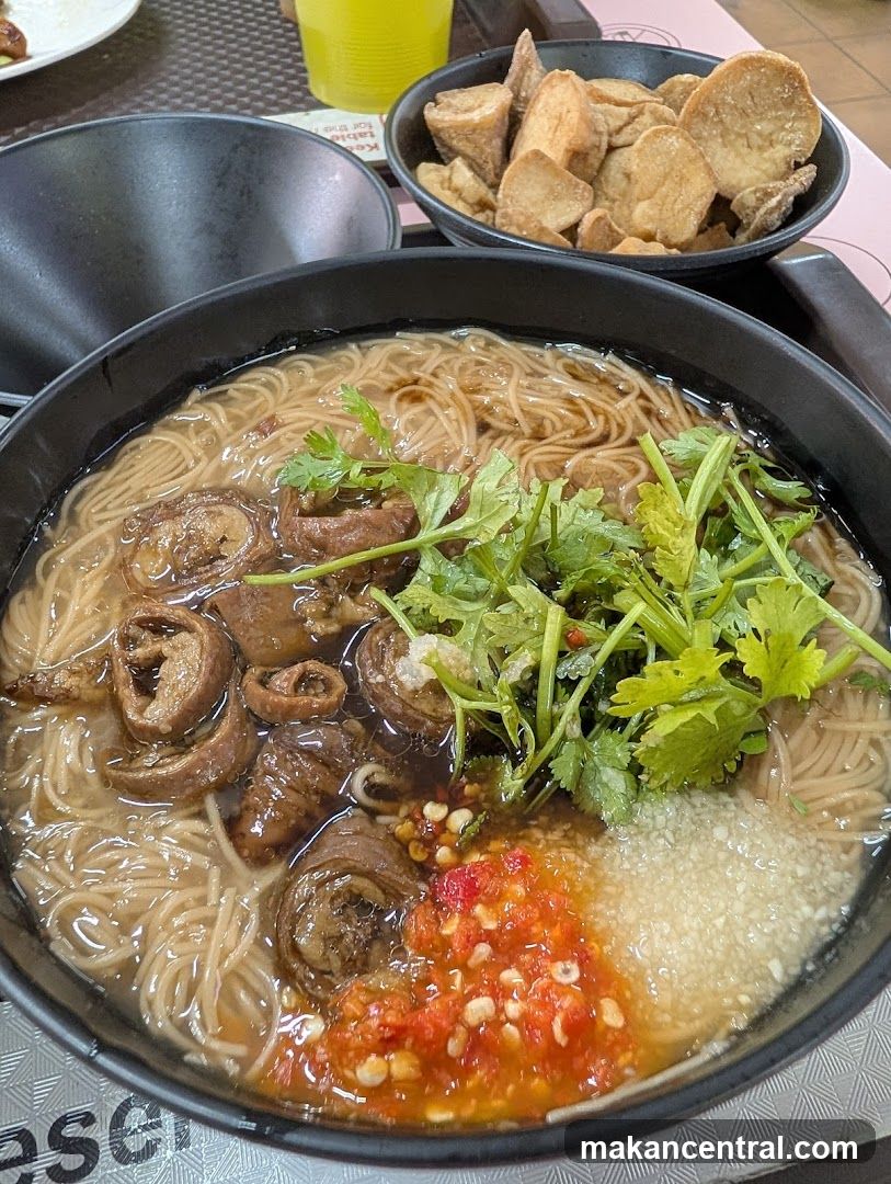 Noodle Soup with Intestines and Crispy Bits