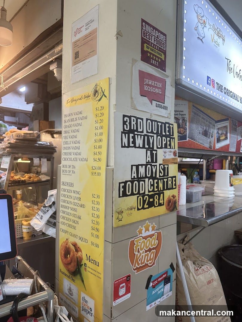 The Original Vadai Menu