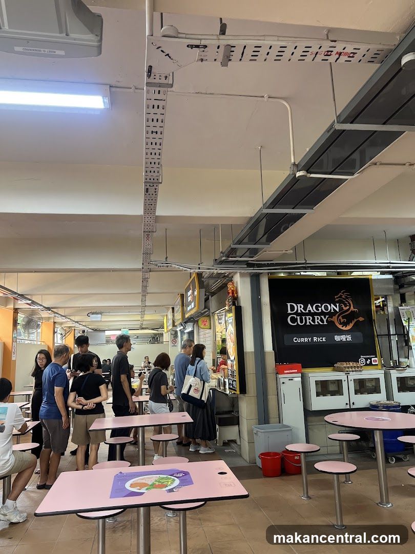 Food Stall with Dragon Curry Sign