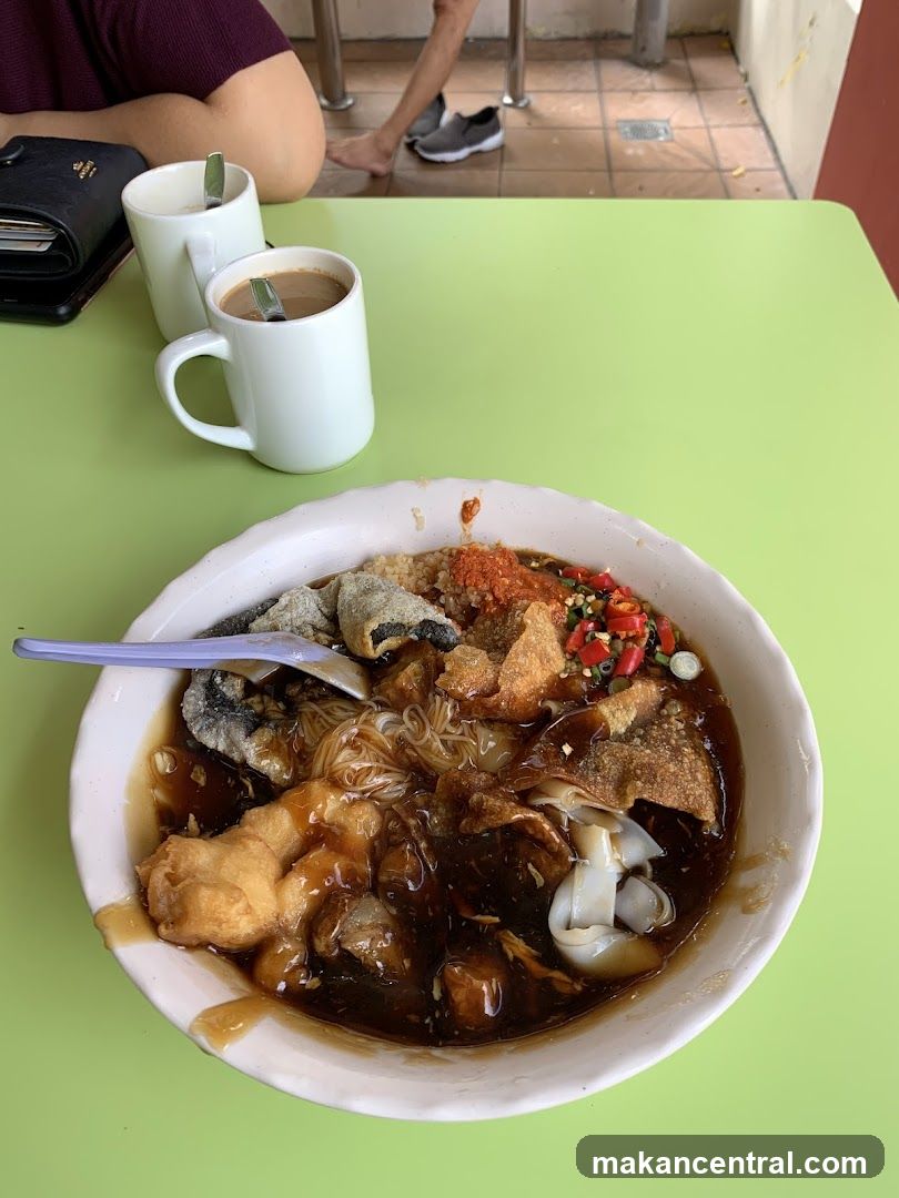 Bowl of Noodles with Coffee