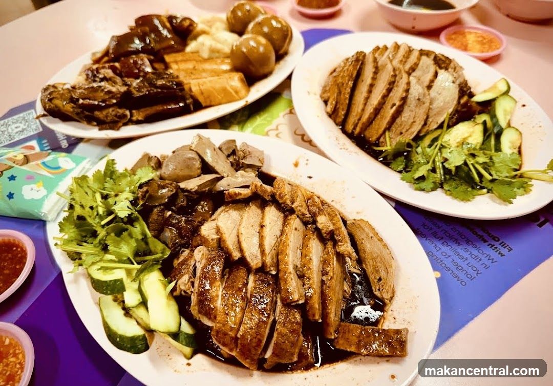 Plates of Braised Duck and Sides