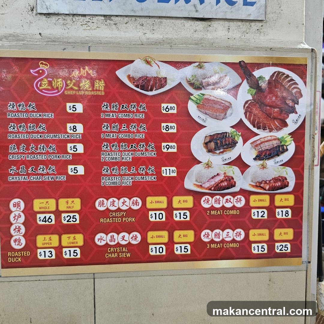 Chef Lup Roasted Menu