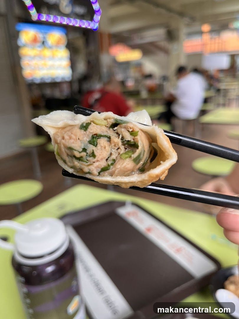 Close-up of a dumpling