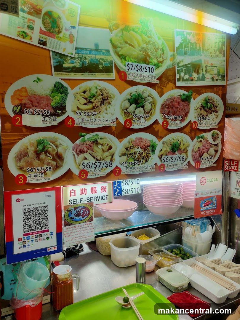 Lim Kee Beef Noodle Menu