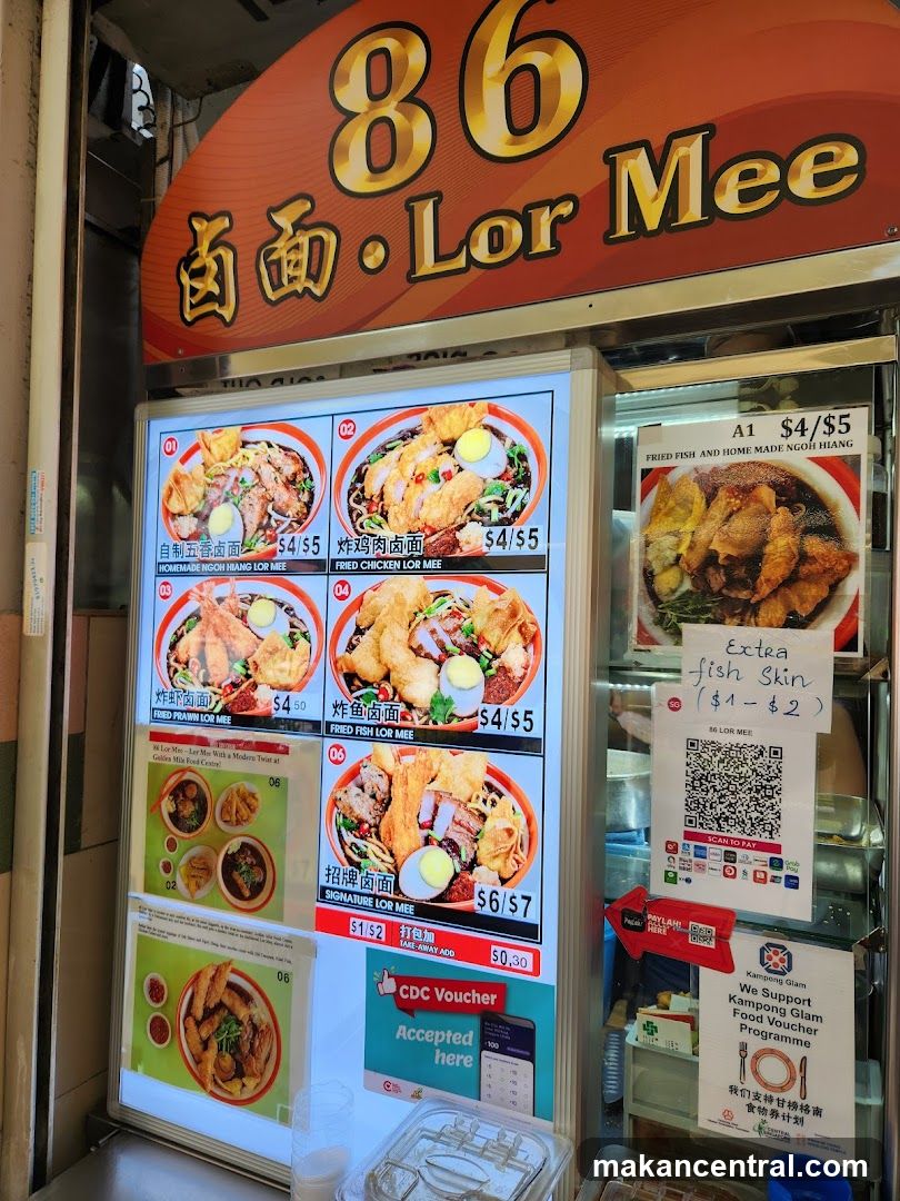 86 Lor Mee Menu