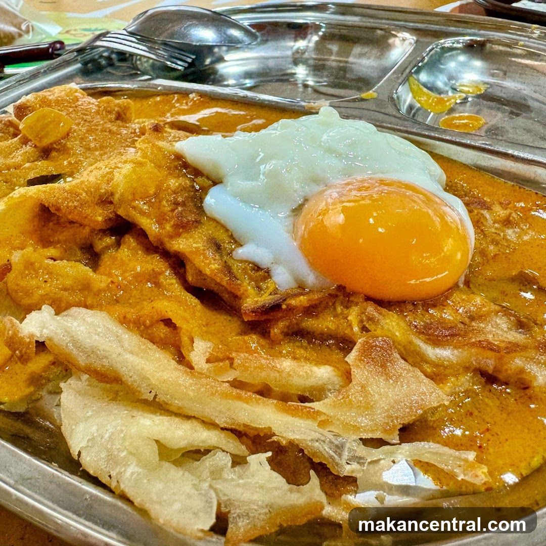 Roti Canai with Egg and Curry