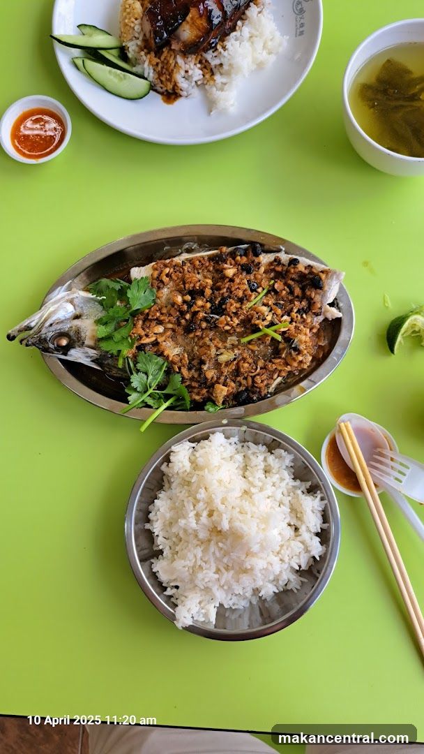 Steamed Fish with Garlic and Rice