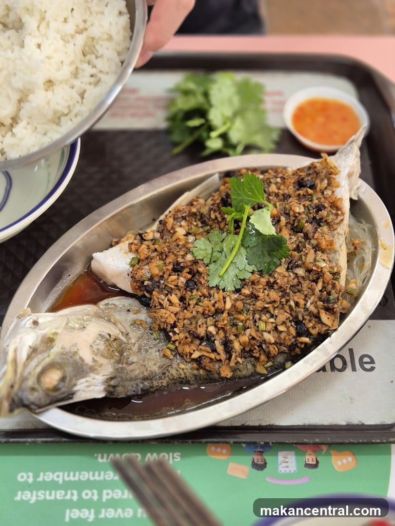 Steamed Fish with Garlic and Rice