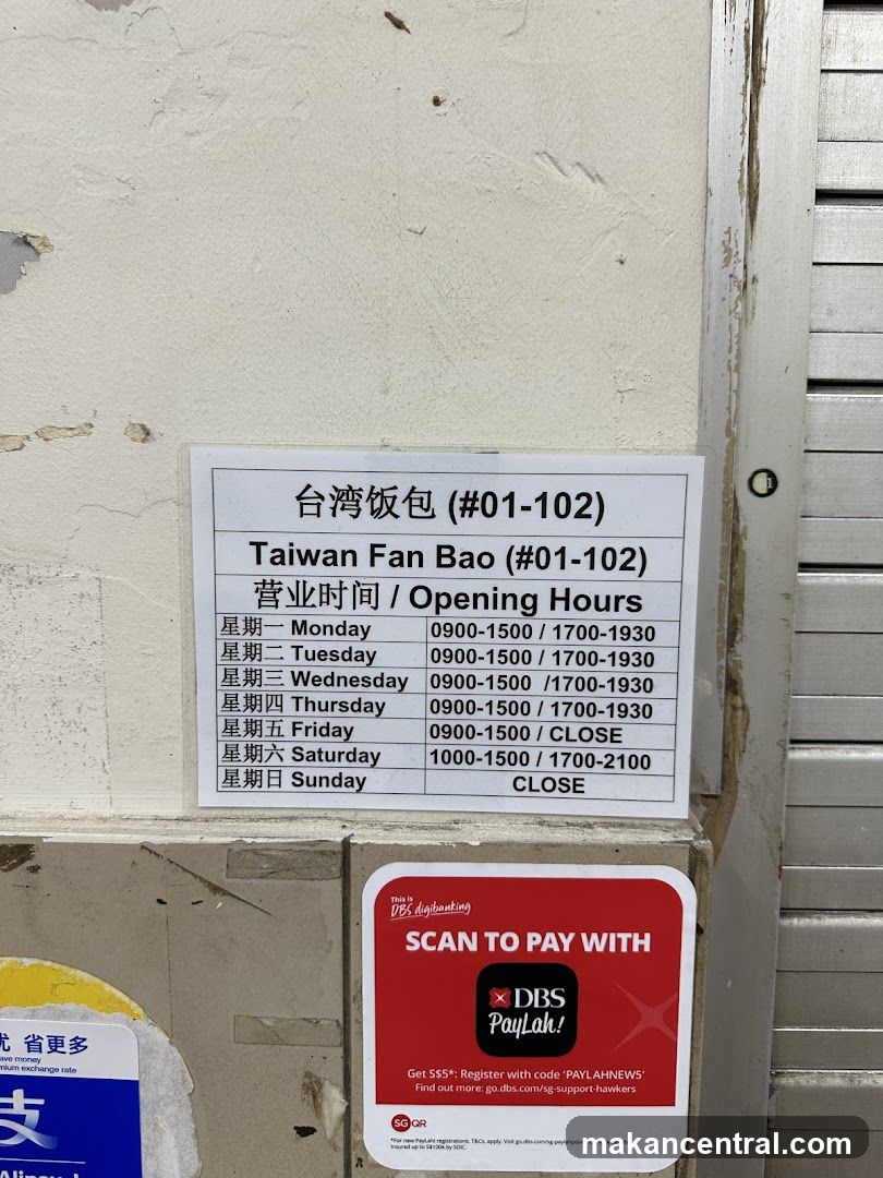 Taiwan Fan Bao Opening Hours