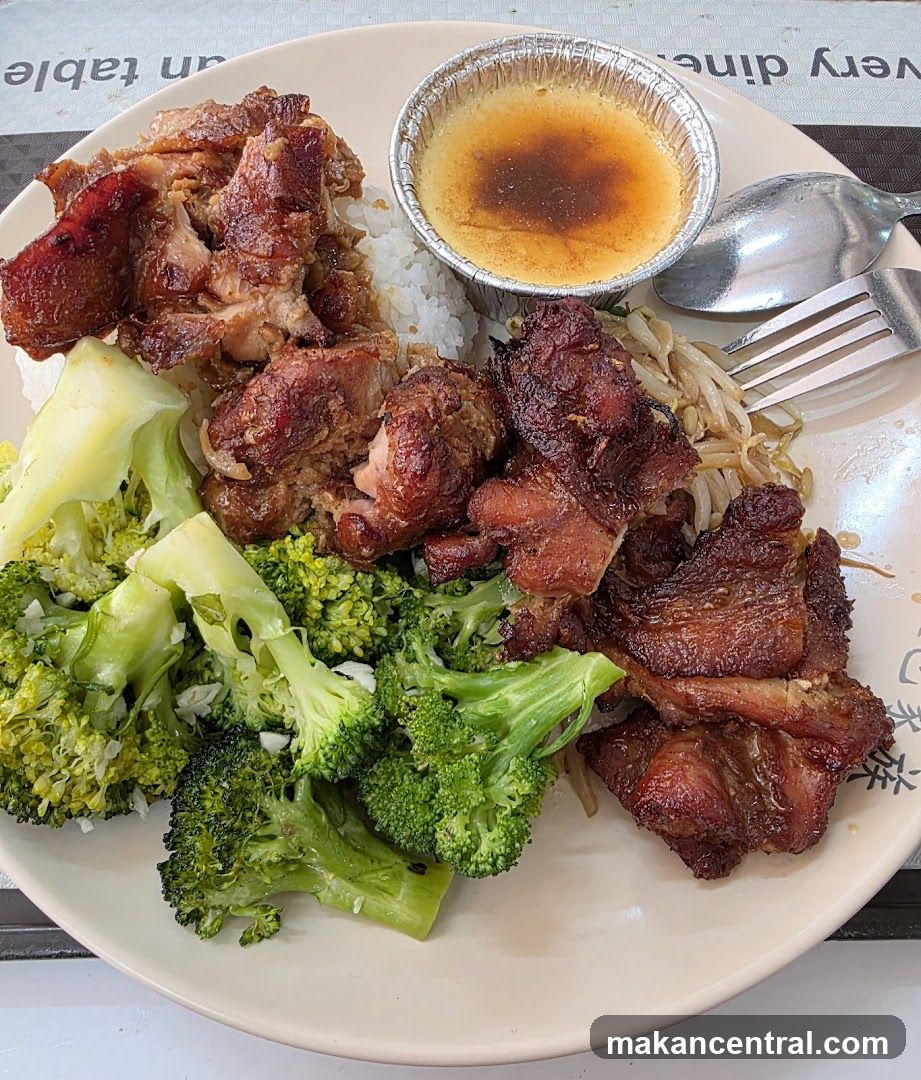 Roast Pork and Broccoli Plate