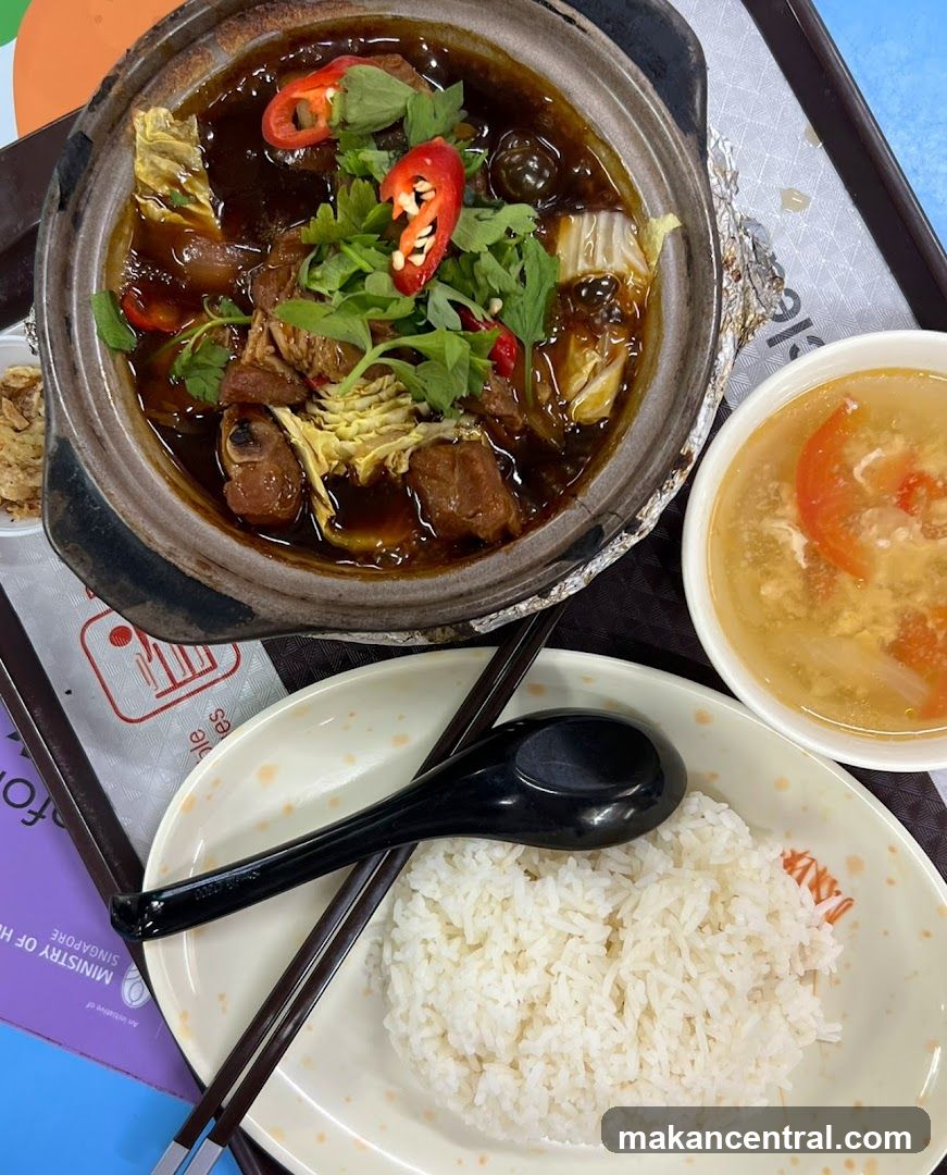 Braised Pork Ribs with Rice and Soup