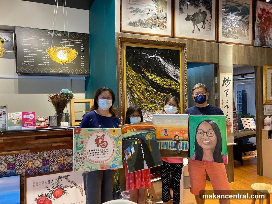 Art Class Participants Display Paintings