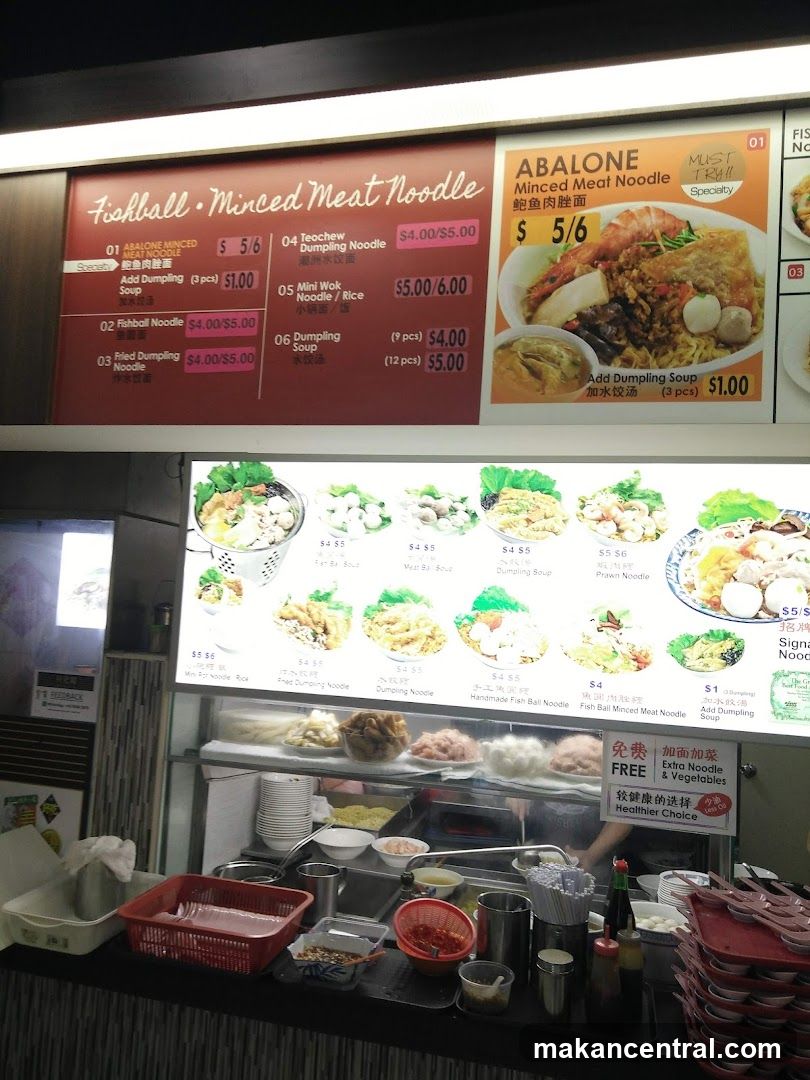 Fishball Minced Meat Noodle Menu