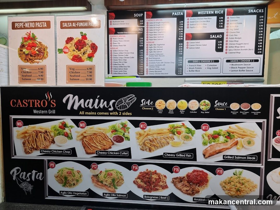 Castro's Mains Western Grill Menu