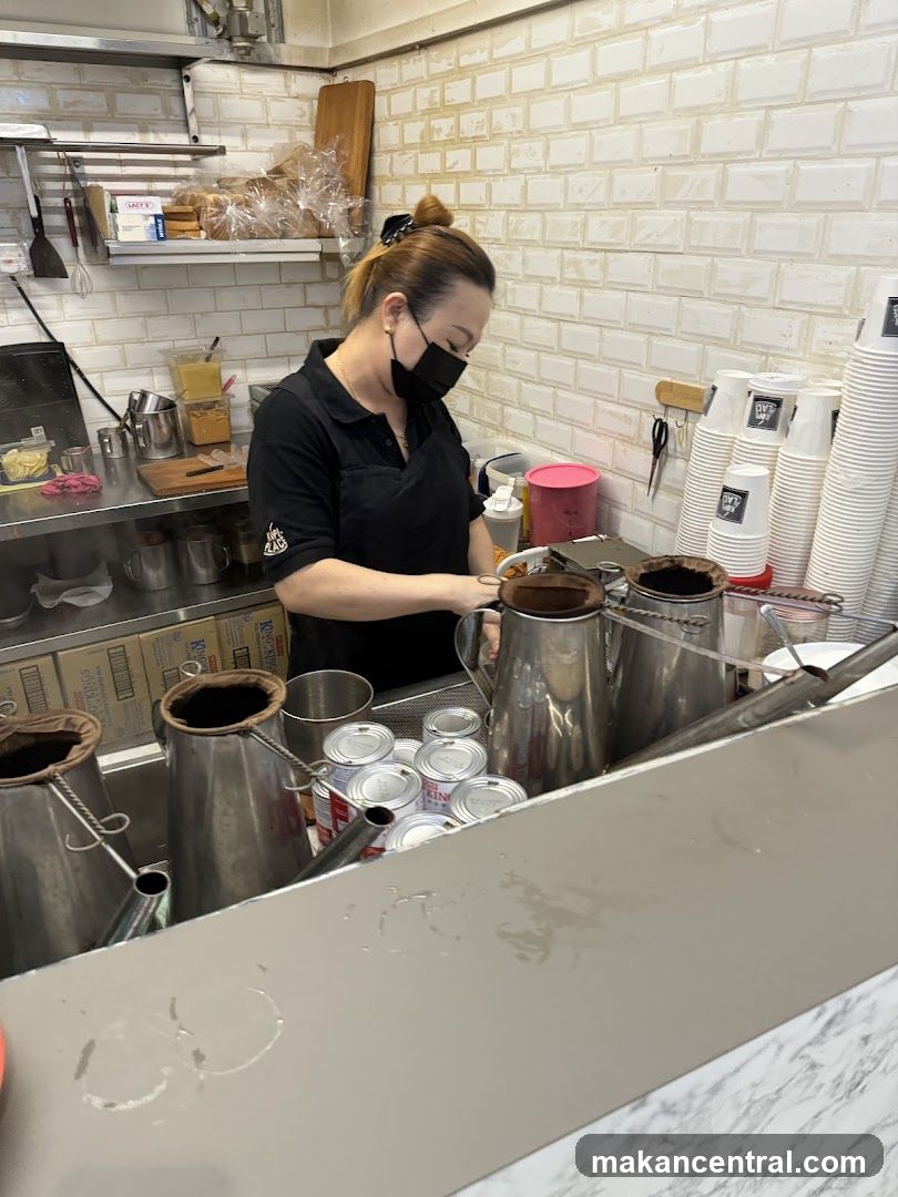 Barista preparing drinks