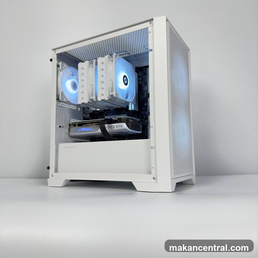 White PC Tower with RGB Lighting