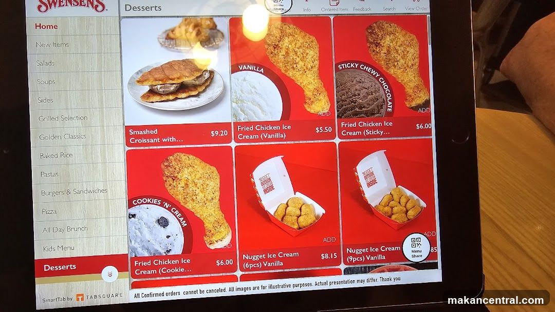 Swensen's Desserts Menu